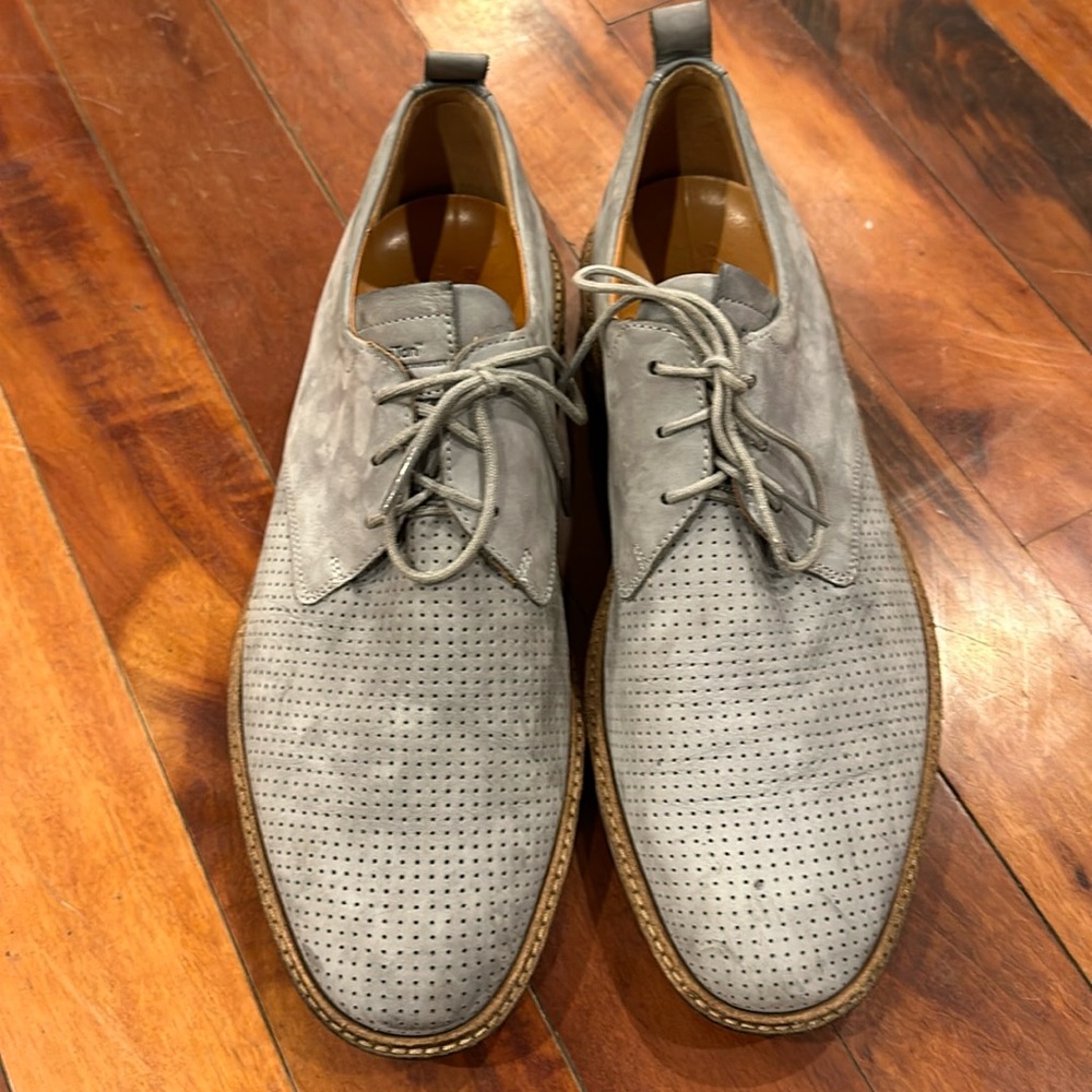 ECCO ST.1 Hybrid Dri-Tan Phorene Cap Toe Tie gray suede  Men Size 9 US 43 EU